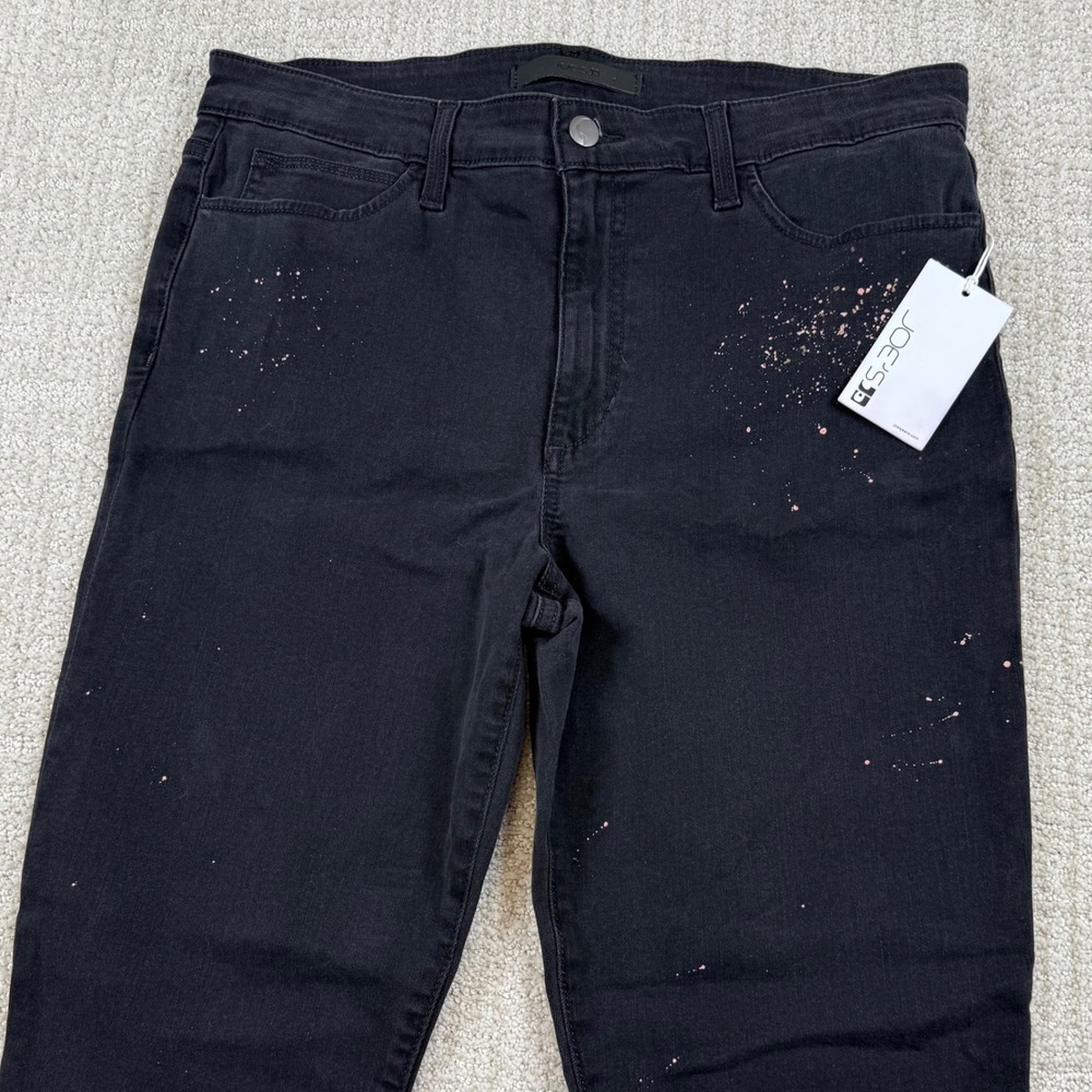 NEW Joe's Jeans Womens 31x28 Black Paint Splatter The Charlie Skinny Ankle Jeans